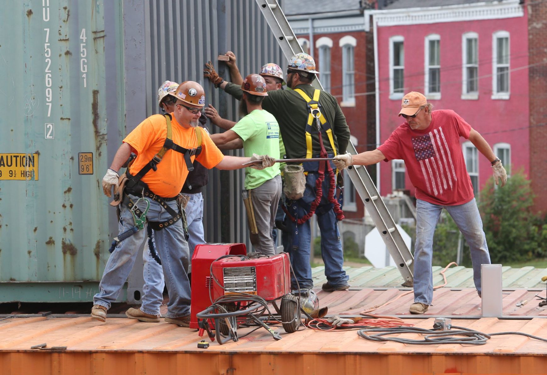 Shipping container home going up near Crown Candy